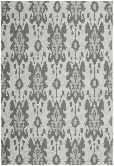 Safavieh Courtyard 4'-0" x 5'-7" Rug in Ltgy Anthracite / Aqua Weft