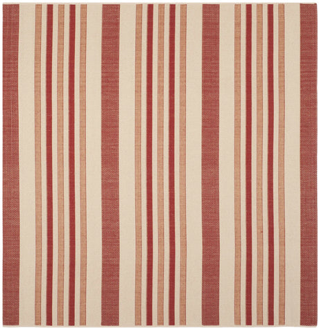 Safavieh Courtyard 6'-7" x 6'-7" Rug in Beige / Red