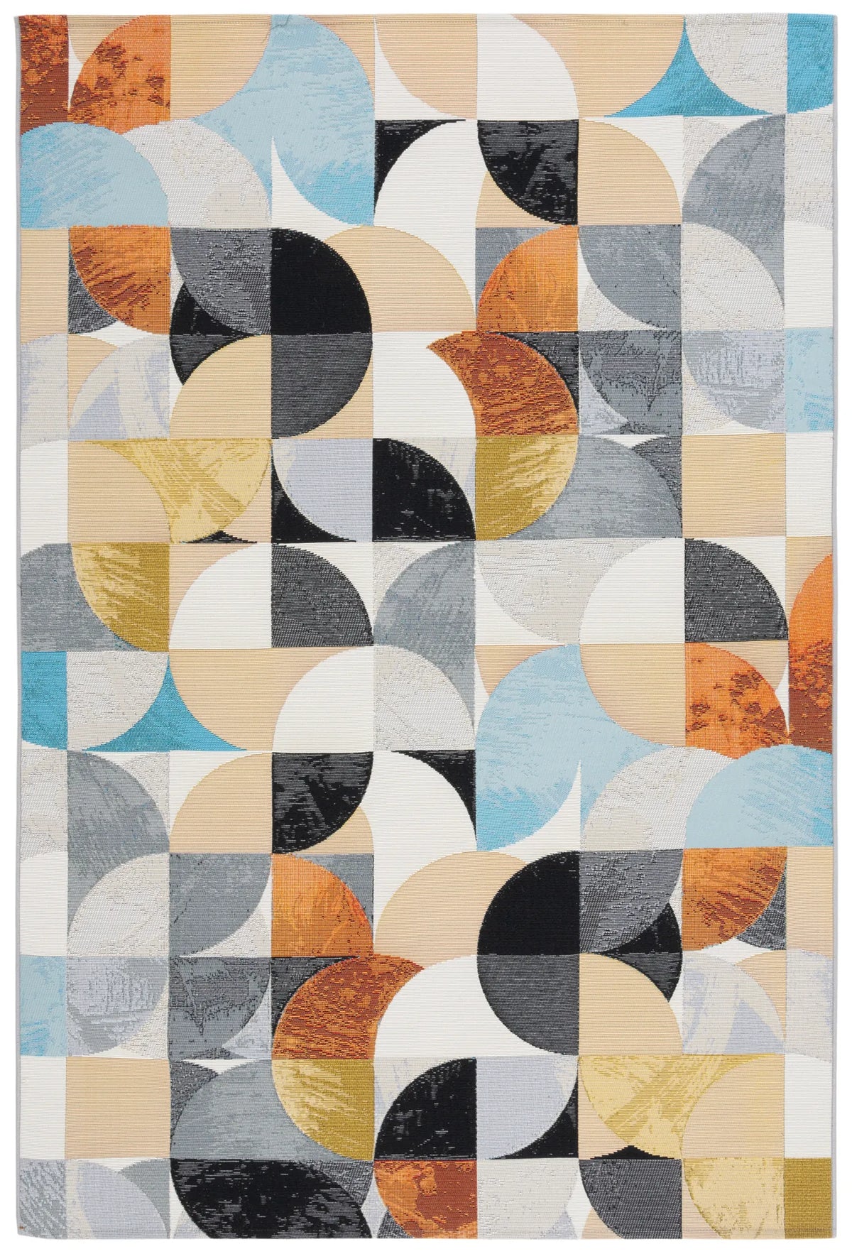 Safavieh Barbados 500 4'-0" x 6'-0" Rug in Ivory Black / Blue Rust