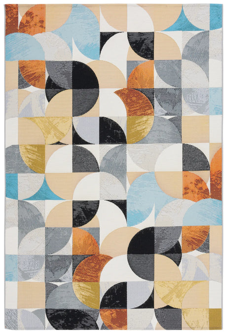 Safavieh Barbados 500 4'-0" x 6'-0" Rug in Ivory Black / Blue Rust