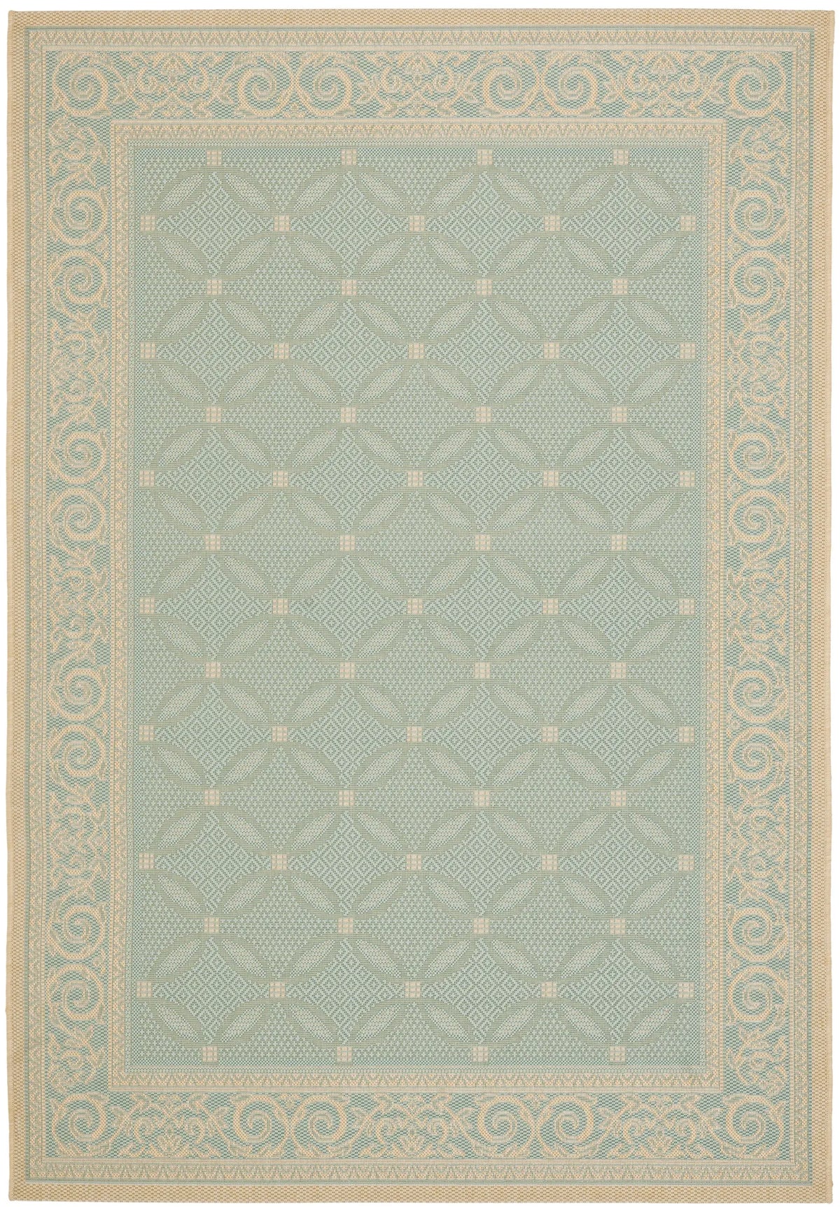 Safavieh Courtyard 5'-3" x 7'-7" Rug in Aqua / Cream