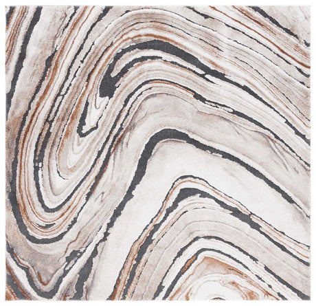 Safavieh Cyrus Shag 6'-7" x 6'-7" Rug in Beige / Rust
