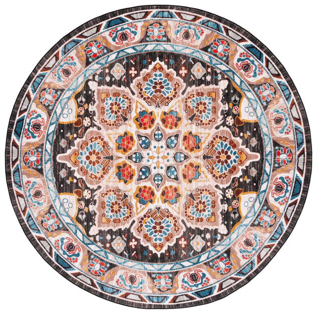 Safavieh Riviera 6'-7" x 6'-7" Rug in Beige / Charcoal