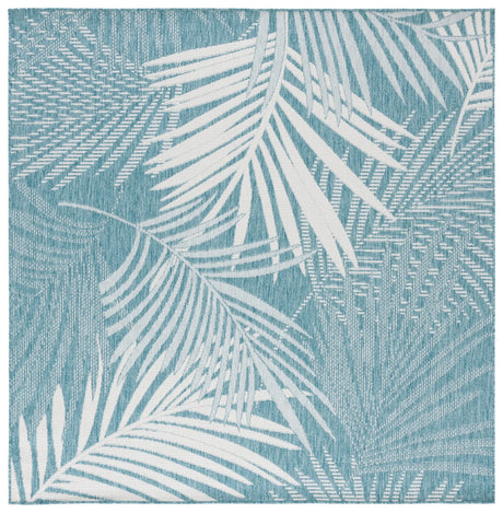 Safavieh Beach House 6'-7" x 6'-7" Rug in Aqua / Ivory