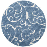 Safavieh Florida Shag 5'-0" x 5'-0" Rug in Light Blue / Cream