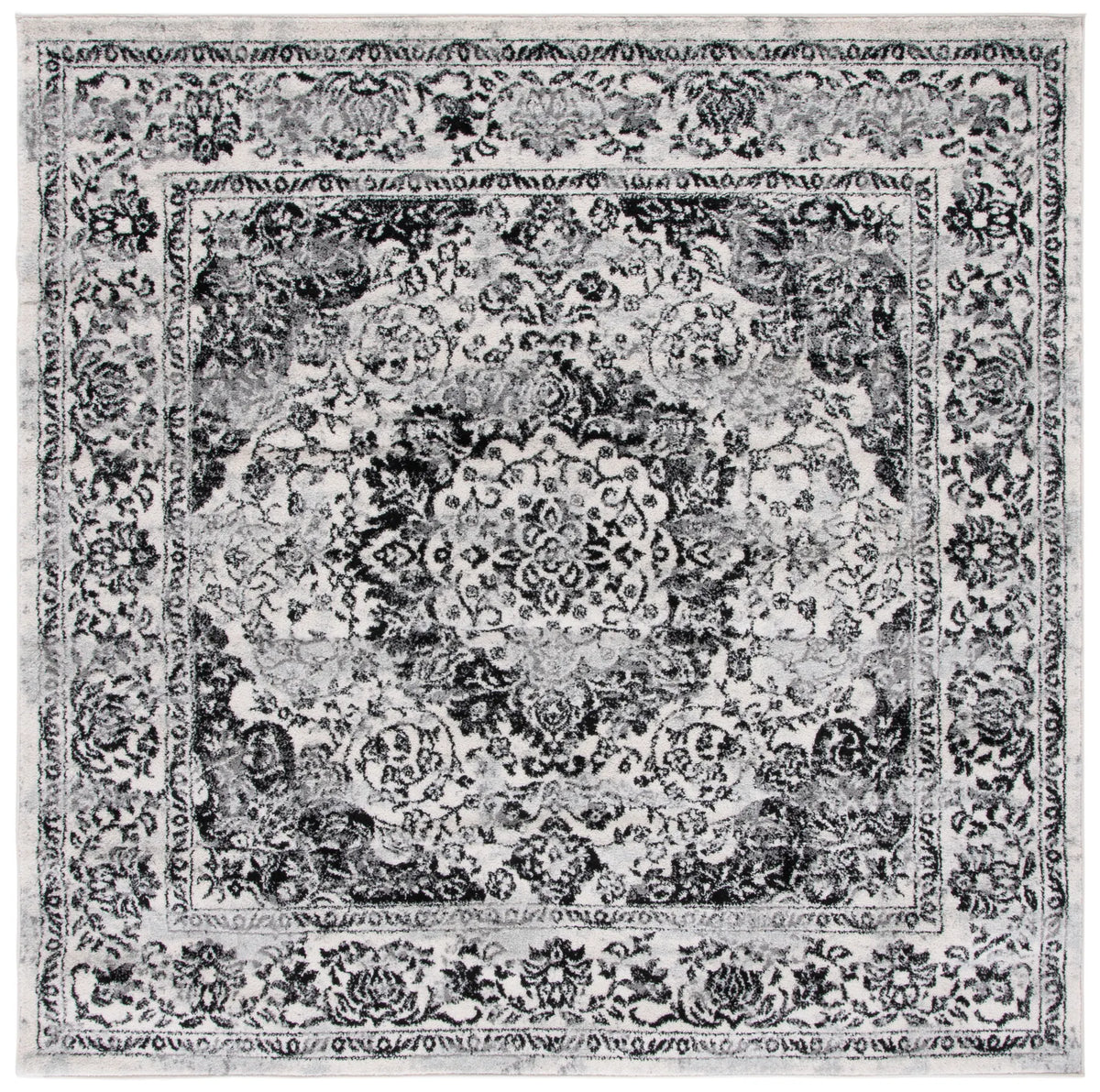 Safavieh Tulum 6'-7" x 6'-7" Rug in Ivory / Black