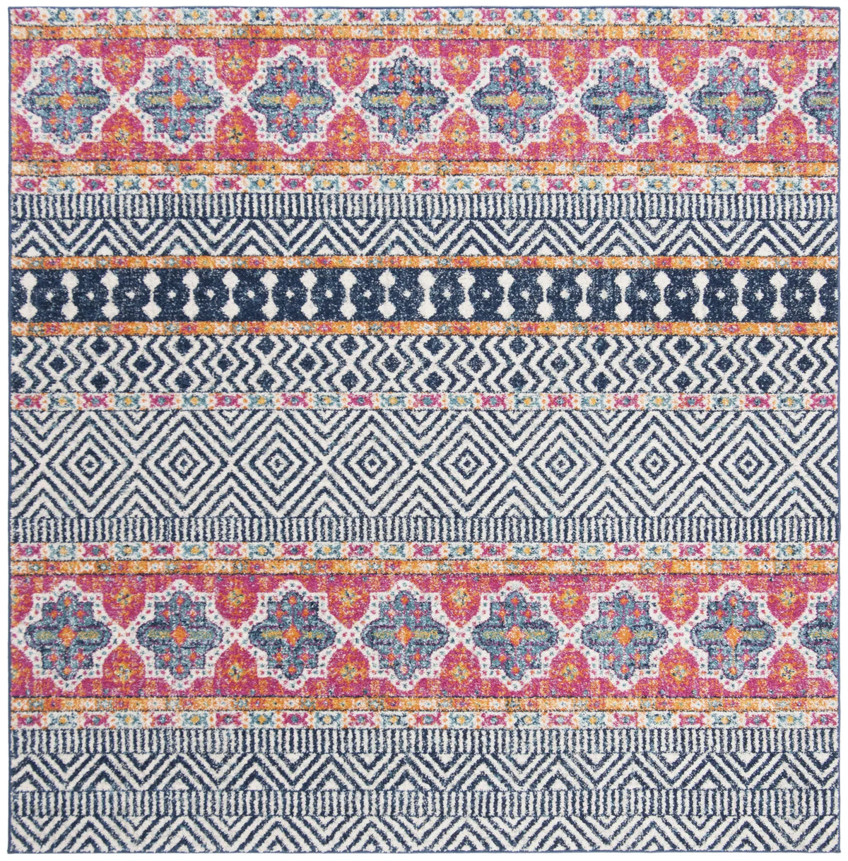 Safavieh Madison 700 6'-7" x 6'-7" Rug in Navy / Ivory