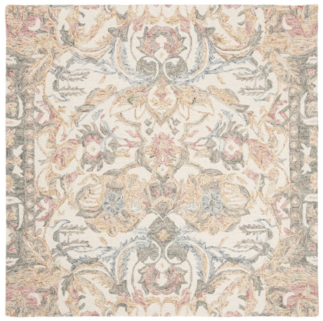 Safavieh Micro-Loop 5'-0" x 5'-0" Rug in Ivory / Blue