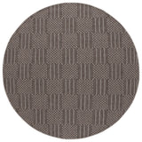 Safavieh Sisal All-Weather 6'-7" x 6'-7" Rug in Black / Grey