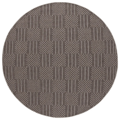 Safavieh Sisal All-Weather 6'-7" x 6'-7" Rug in Black / Grey