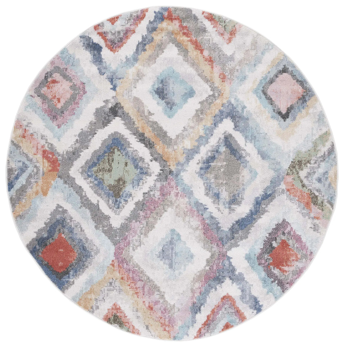 Safavieh Phoenix 500 6'-7" x 6'-7" Rug in Blue / Red