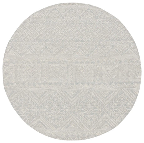 Safavieh Micro-Loop 6'-0" x 6'-0" Rug in Light Grey / Ivory