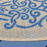 Safavieh Courtyard 5'-3" x 5'-3" Rug in Natural / Blue