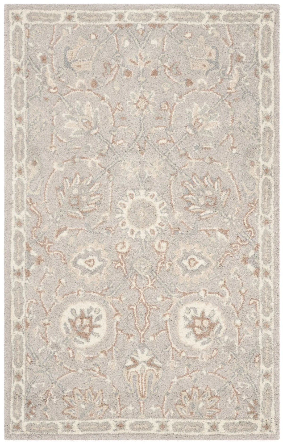Safavieh Heritage 3'-0" x 5'-0" Rug in Silver / Ivory