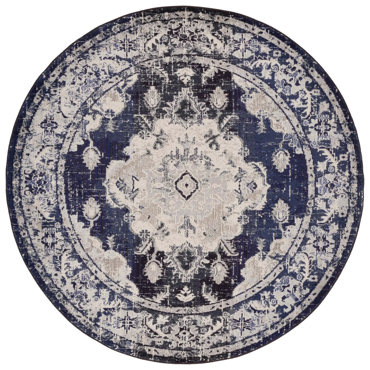 Safavieh Monaco 6'-7" x 6'-7" Rug in Ivory / Navy