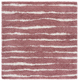 Safavieh Venus Shag 600 6'-7" x 6'-7" Rug in Pink / Ivory