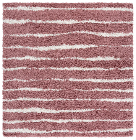 Safavieh Venus Shag 600 6'-7" x 6'-7" Rug in Pink / Ivory