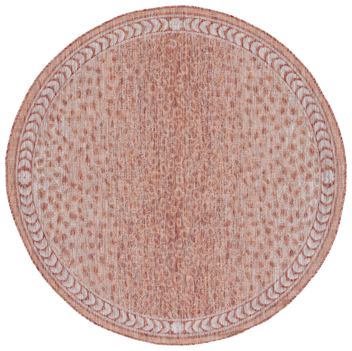 Safavieh Courtyard 6'-7" x 6'-7" Rug in Rust / Beige