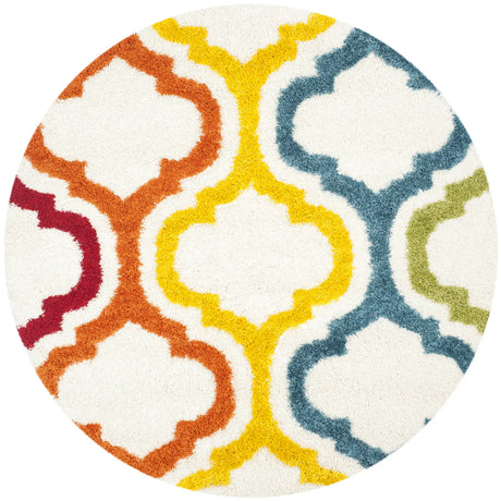 Safavieh Sgk-Shag Kids 6'-7" x 6'-7" Rug in Ivory / Multi