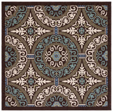 Safavieh Veranda 6'-7" x 6'-7" Rug in Chocolate / Cream