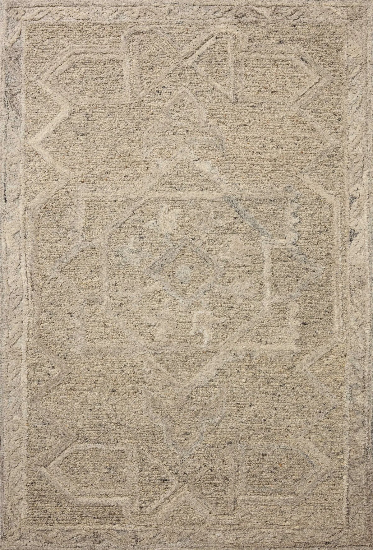 Loloi Mabel MBL-01 Traditional Hand Tufted Pebble, Mist Rug - main flat