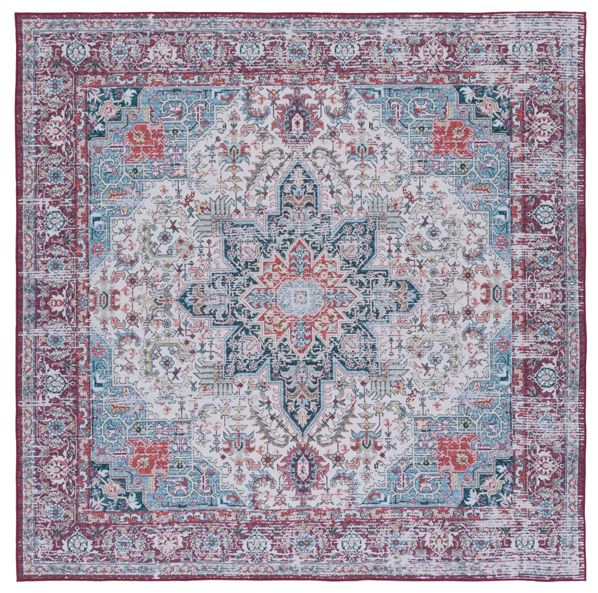 Safavieh Tucson 6'-0" x 6'-0" Rug in Ivory / Red