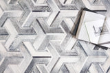 Loloi Maddox Mad-05 Silver / Ivory Rugs - styled aerial 1