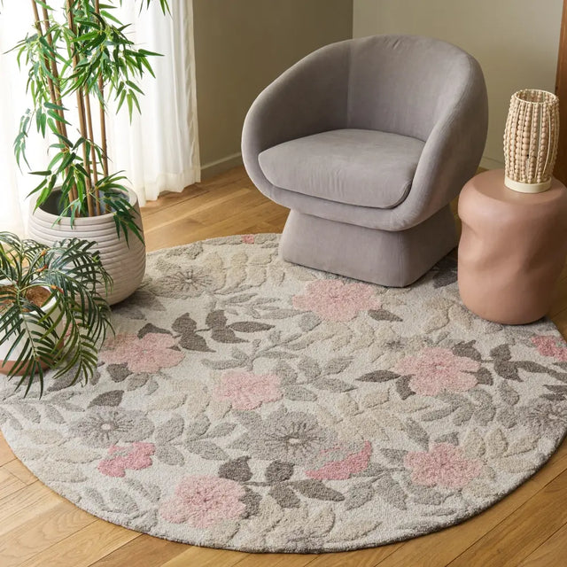Safavieh Jardin 6'-0" x 6'-0" Rug in Grey / Pink