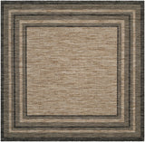 Safavieh Courtyard 7'-10" x 7'-10" Rug in Natural / Black