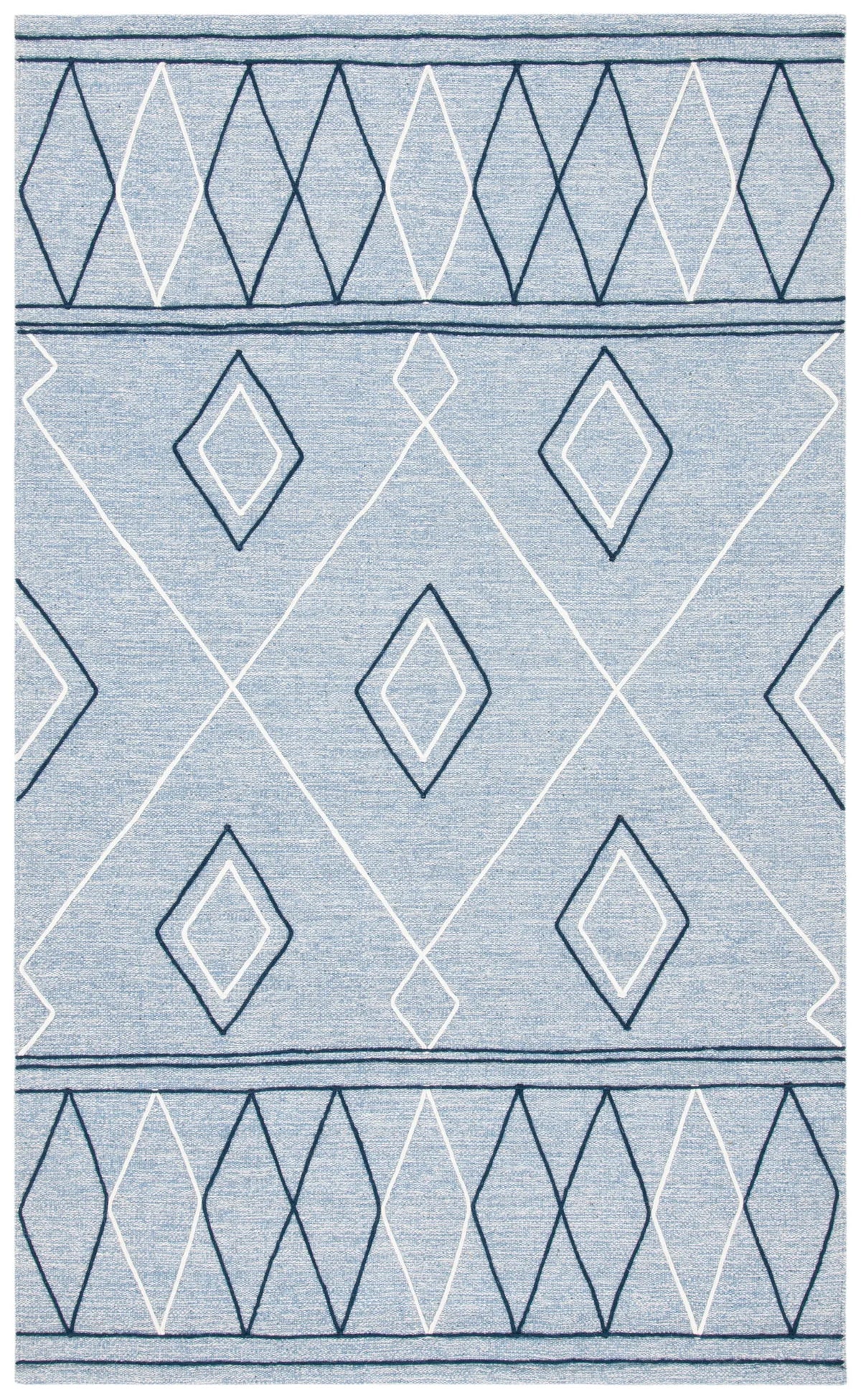 Safavieh Striped Kilim 4'-0" x 6'-0" Rug in Light Blue / Ivory