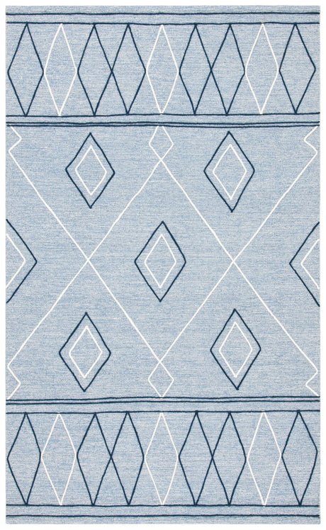 Safavieh Striped Kilim 4'-0" x 6'-0" Rug in Light Blue / Ivory