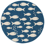 Safavieh Courtyard 5'-3" x 5'-3" Rug in Navy / Beige