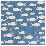 Safavieh Courtyard 6'-7" x 6'-7" Rug in Blue / Beige