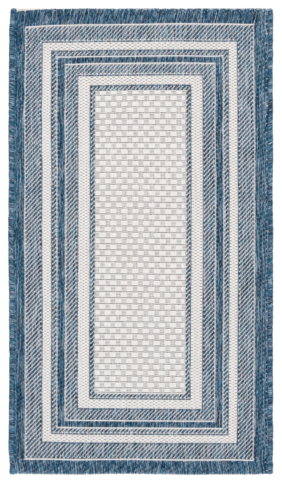 Safavieh Courtyard 2'-0" x 3'-7" Rug in Ivory / Navy