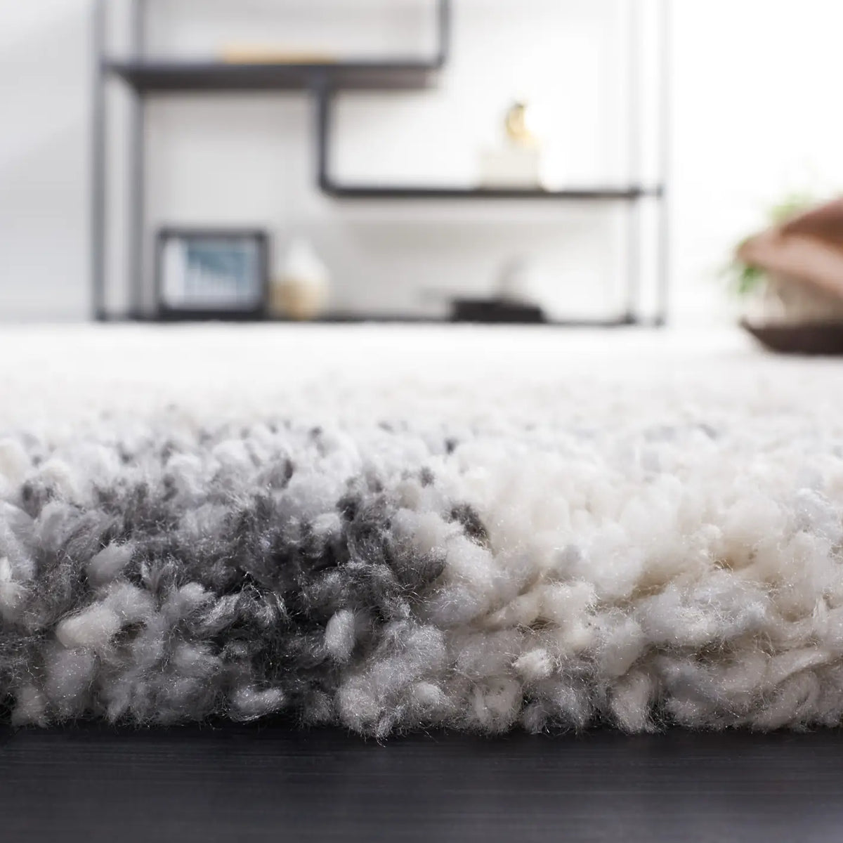 Safavieh Fontana Shag  800 4'-0" x 6'-0" Rug in Ivory / Grey