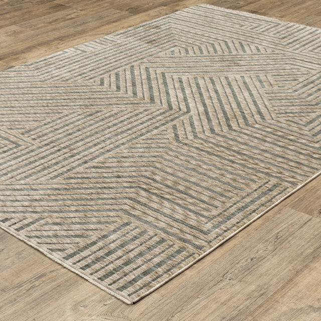 Oriental Weavers Sphinx ECHO ECH01 Beige Geometric Rugs - angle detail
