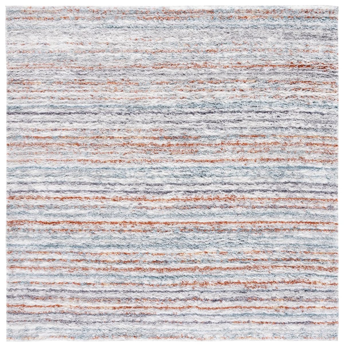 Safavieh Berber Shag 7'-0" x 7'-0" Rug in Blue Rust / Ivory
