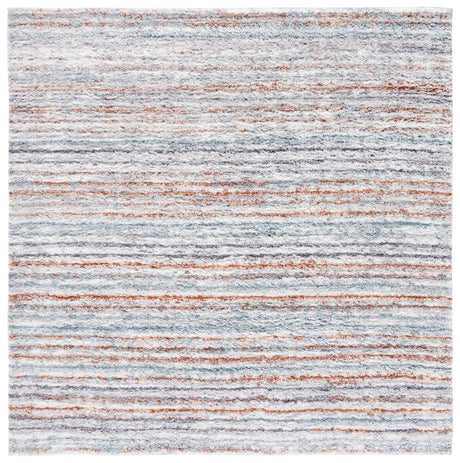 Safavieh Berber Shag 7'-0" x 7'-0" Rug in Blue Rust / Ivory