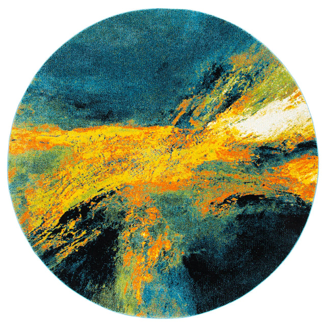 Safavieh Galaxy 6'-7" x 6'-7" Rug in Blue / Yellow