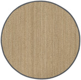 Safavieh Natural Fiber 6'-0" x 6'-0" Rug in Natural / Dark Grey