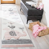 Safavieh Carousel Kids 100 2'-3" x 10'-0" Rug in Pink / Ivory