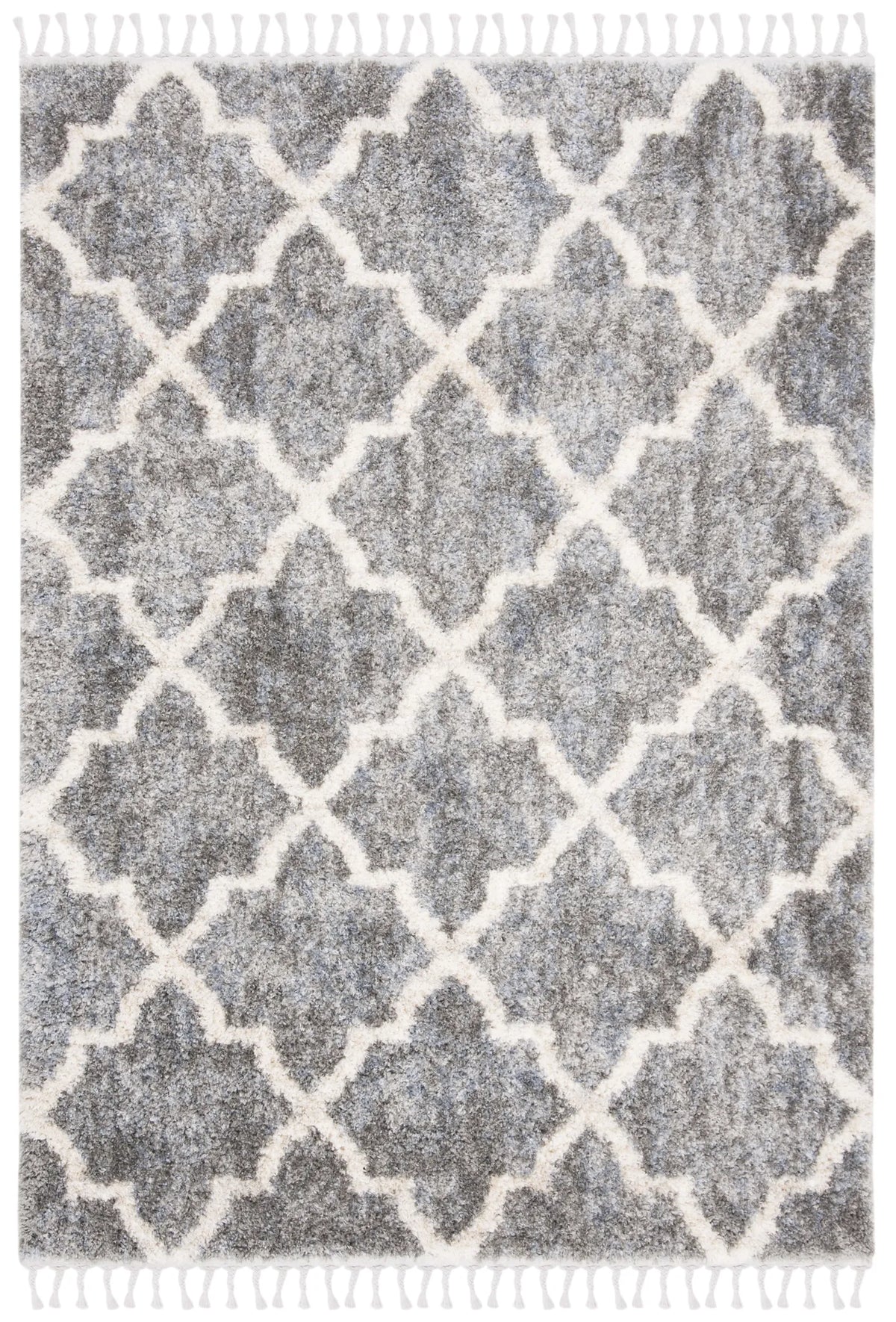 Safavieh Berber Fringe Shag 5'-3" x 7'-6" Rug in Grey / Cream