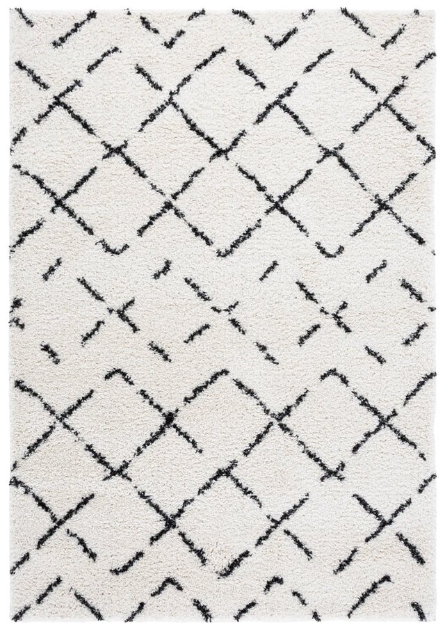 Safavieh Arizona Shag 4'-0" x 6'-0" Rug in Ivory / Black