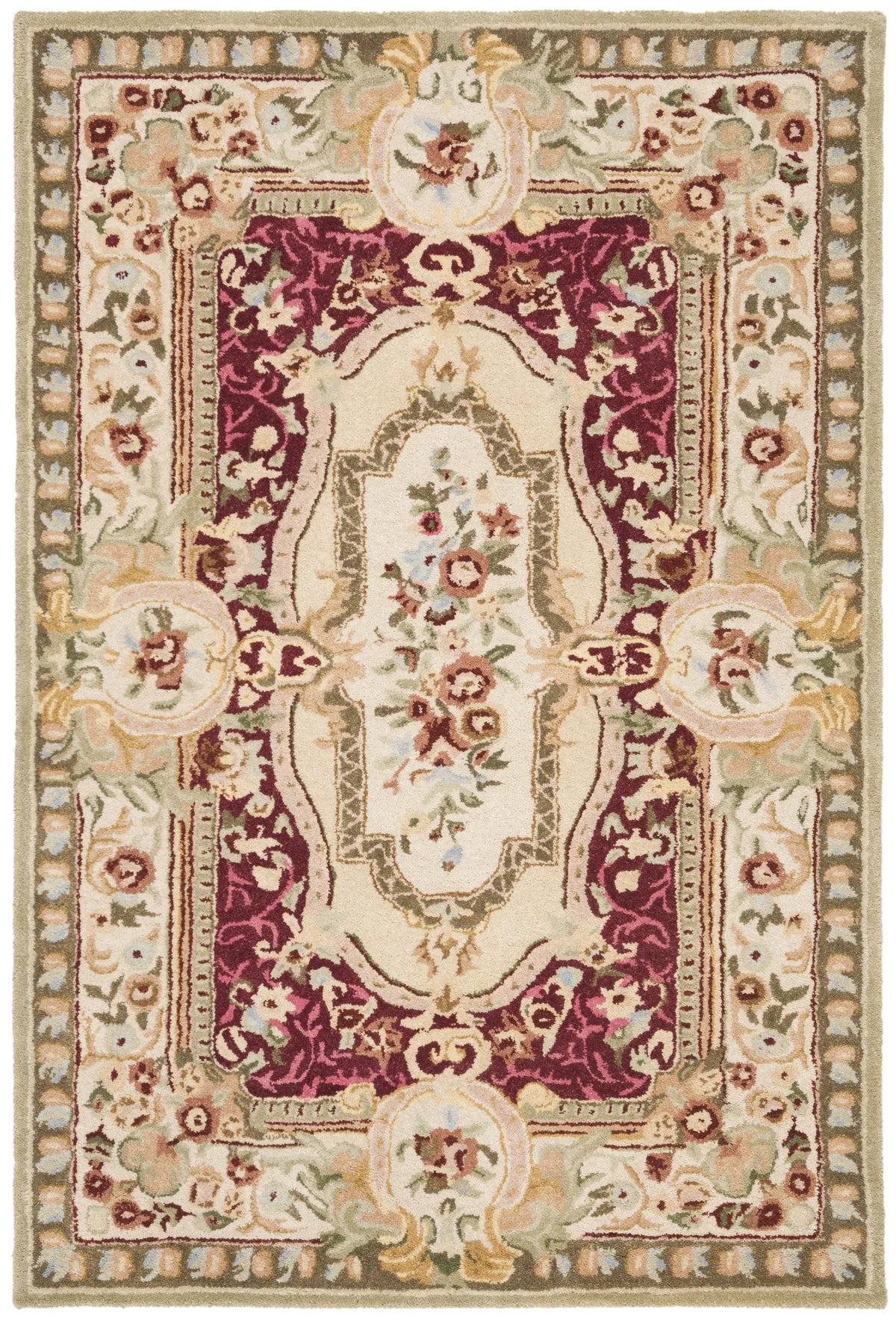 Safavieh Savonnerie 4'-0" x 6'-0" Rug in Red / Ivory