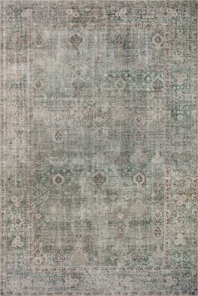 Chris Loves Julia x Loloi Jules 8-Jul Emerald / Antique Ivory Rug - main flat