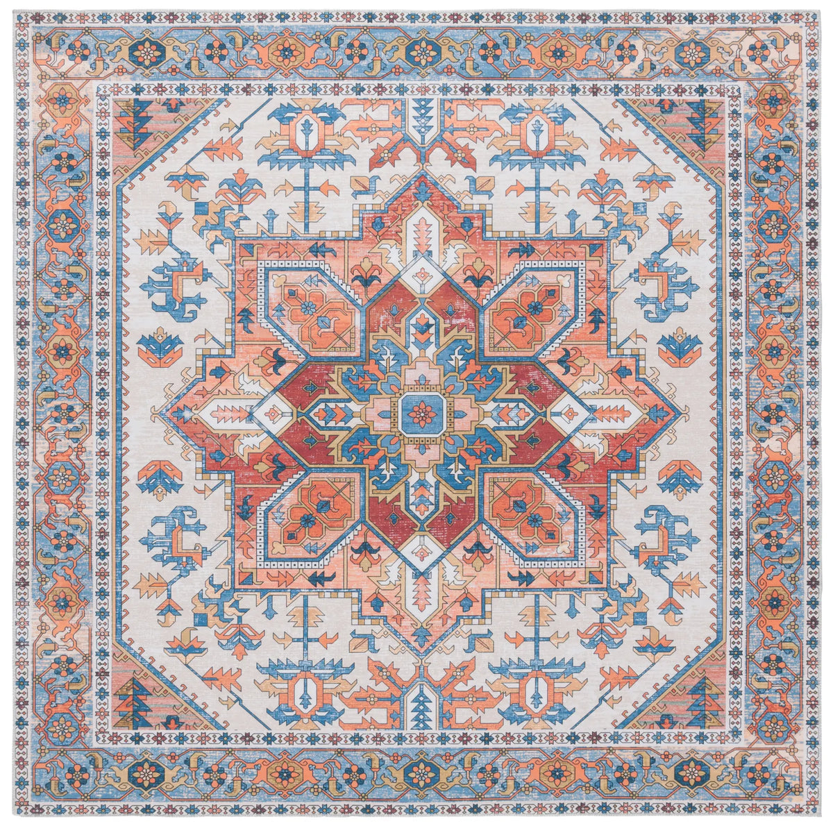Safavieh Arizona 6'-0" x 6'-0" Rug in Rust / Navy