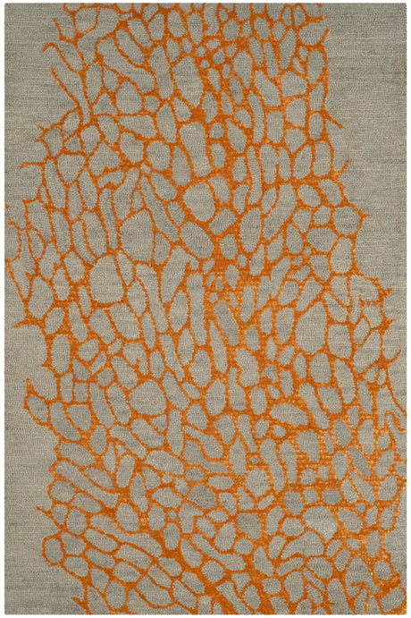 Safavieh Blossom 3'-0" x 5'-0" Rug in Grey / Orange