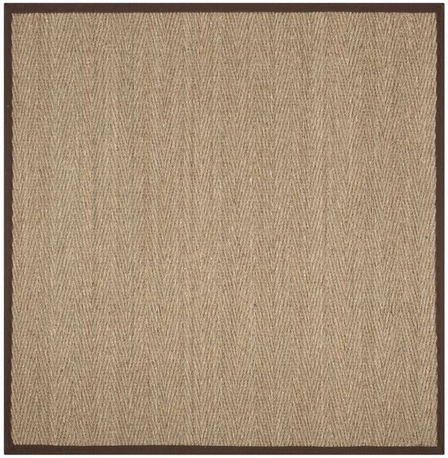 Safavieh Natural Fiber 6'-0" x 6'-0" Rug in Natural / Dark Brown
