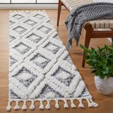 Safavieh Moroccan Tassel Shag 2'-3" x 8'-0" Rug in Ivory / Grey
