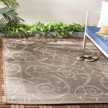 Safavieh Courtyard 5'-3" x 7'-7" Rug in Dark Beig / Beige